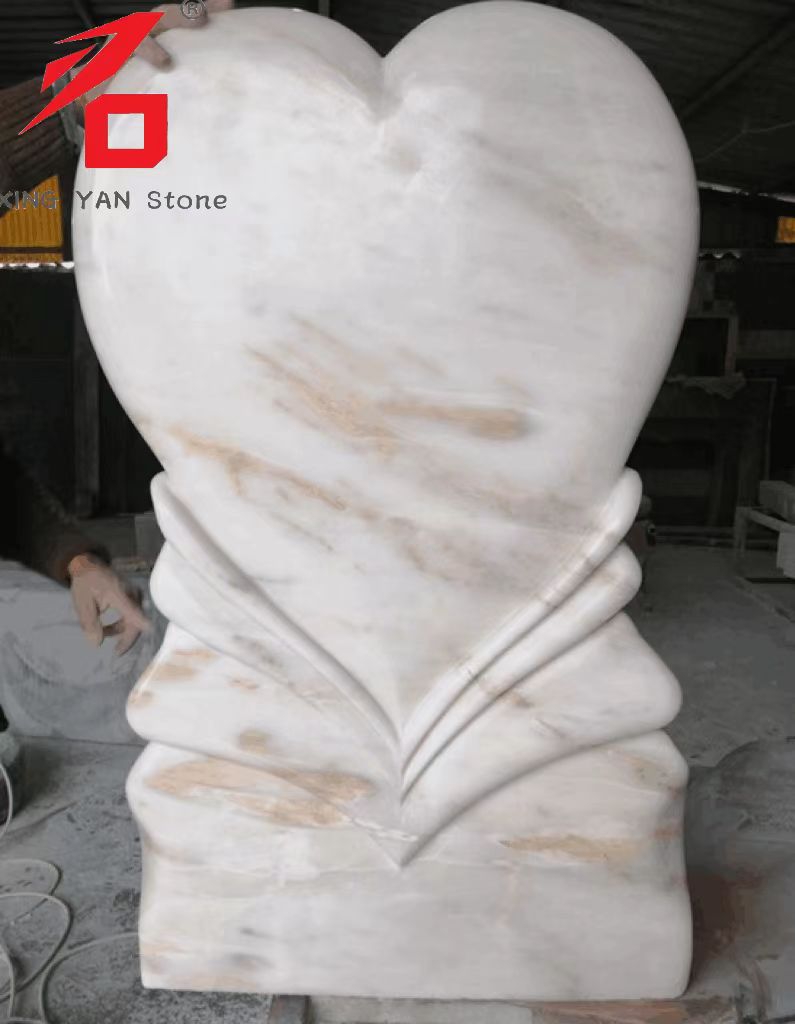 China Xingyan v obliki srca Art Stone Rezbaring nagrobnik