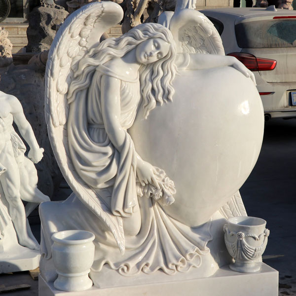 Nagrobni kamen v obliki srca Xingyan White Marmor Angel